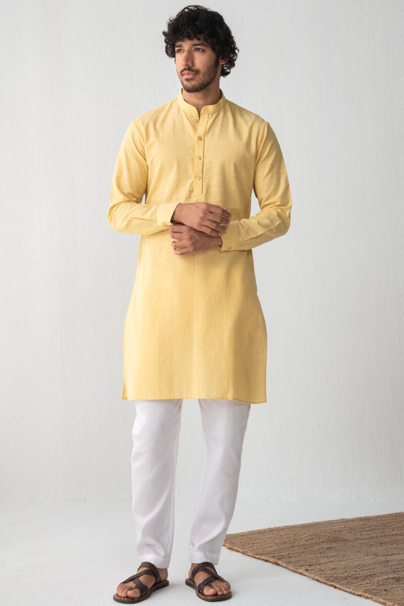 Zaid Yellow Handloom Kurta
