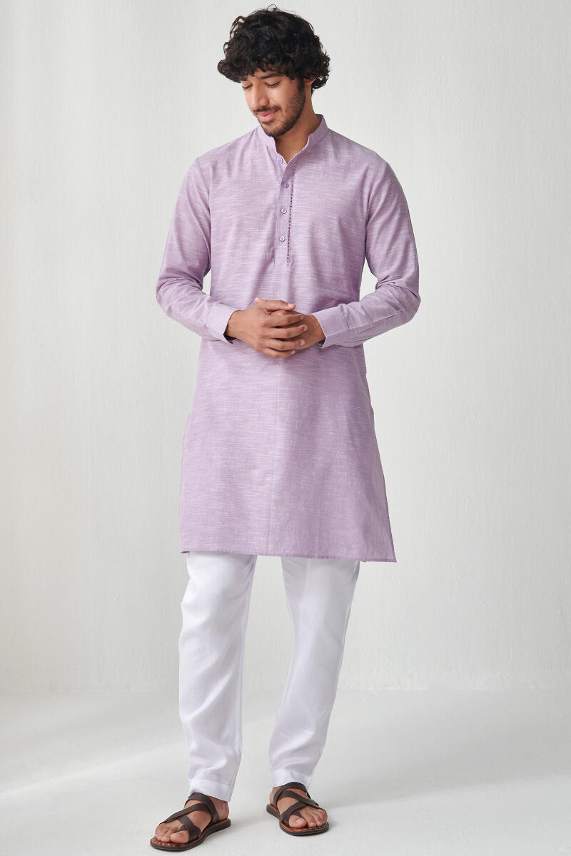 Zaid Lilac Handloom Kurta