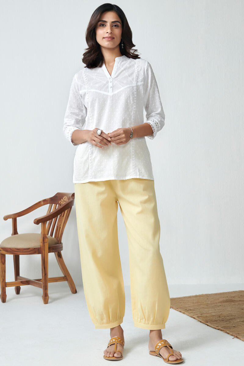 Roza Yellow Flex Cotton Izhaar Pants