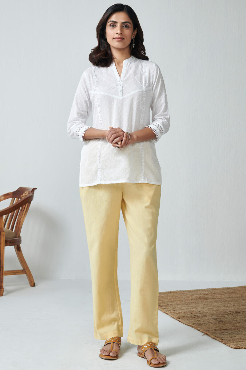 Roza Yellow Flex Cotton Pants