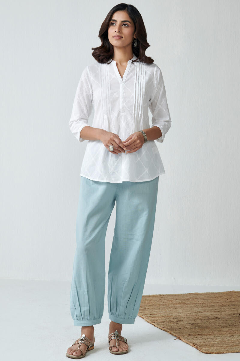 Roza Sky Blue Flex Cotton Izhaar Pants