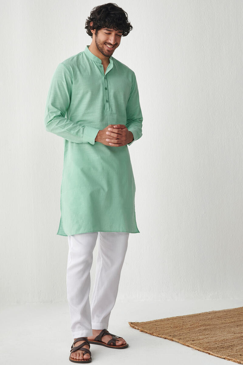 Zaid Sea Green Handloom Kurta