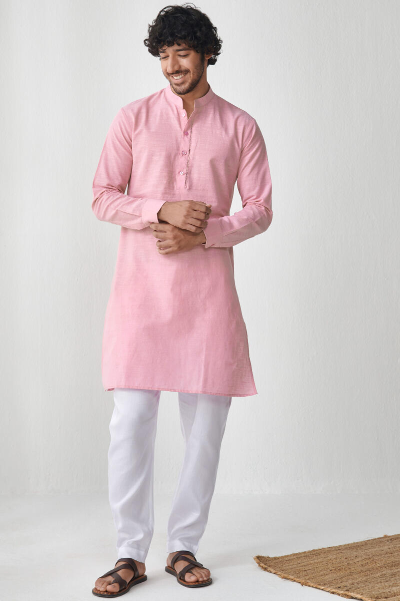 Zaid Pink Handloom Kurta