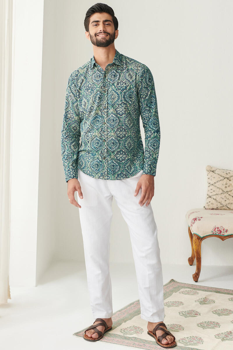 Zaid Sahib Ajrak Shirt