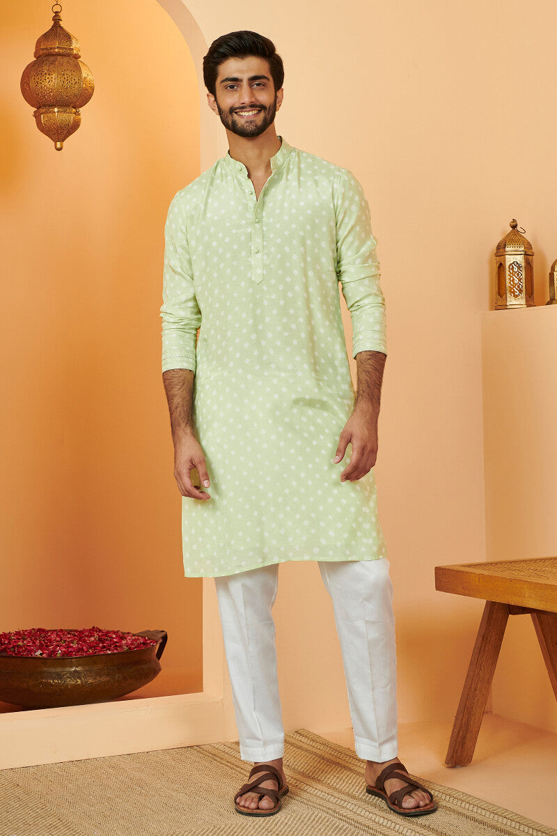 Shirin Zuhaid Green Bandhej Kurta