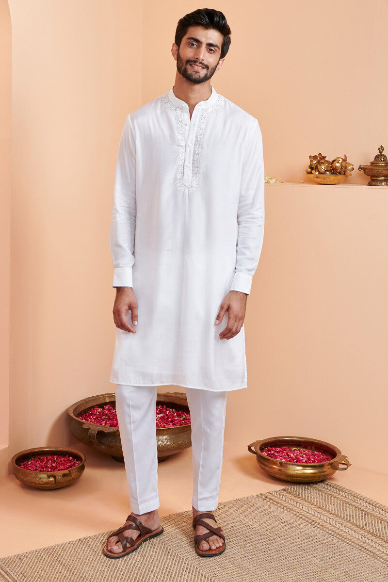 Shirin Rehan White Modal Kurta