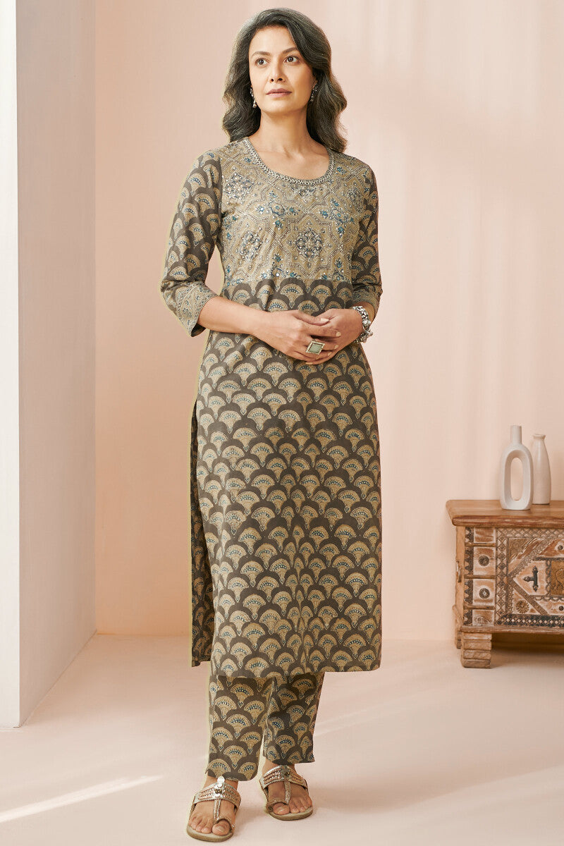 Sehra Zoya Ajrak Kurta