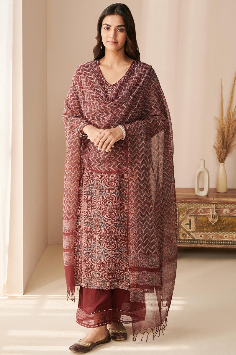 Zubeida Sareen Ajrak Kota Dupatta