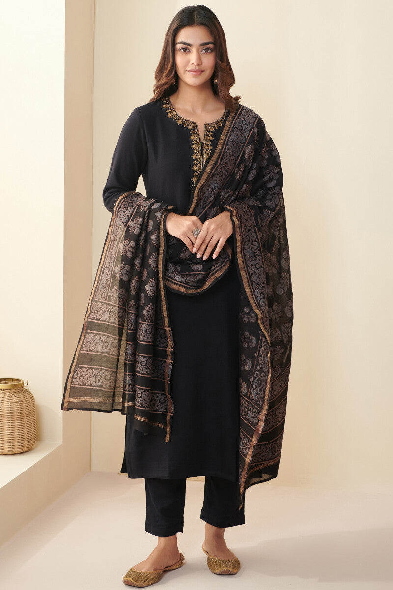 Naadirah Tazmeen Faux Wool Handloom Narrow Pants