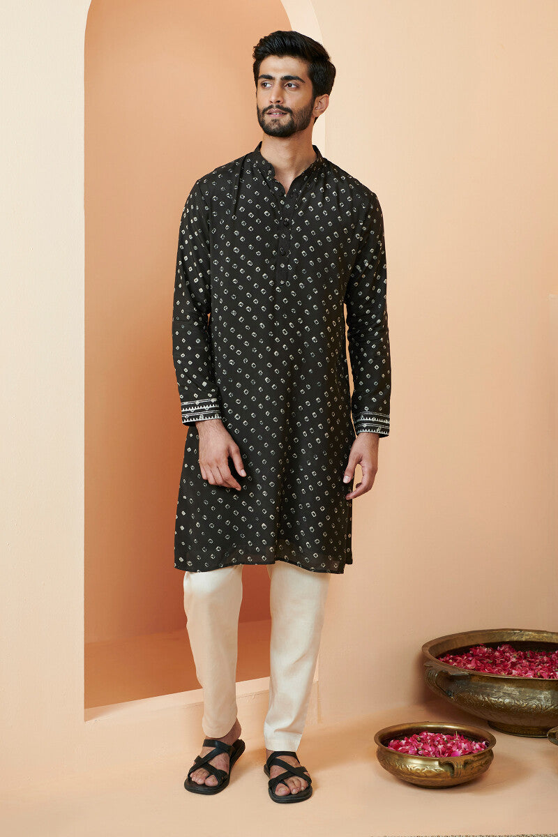 Shirin Zuhaid Black Bandhej Kurta
