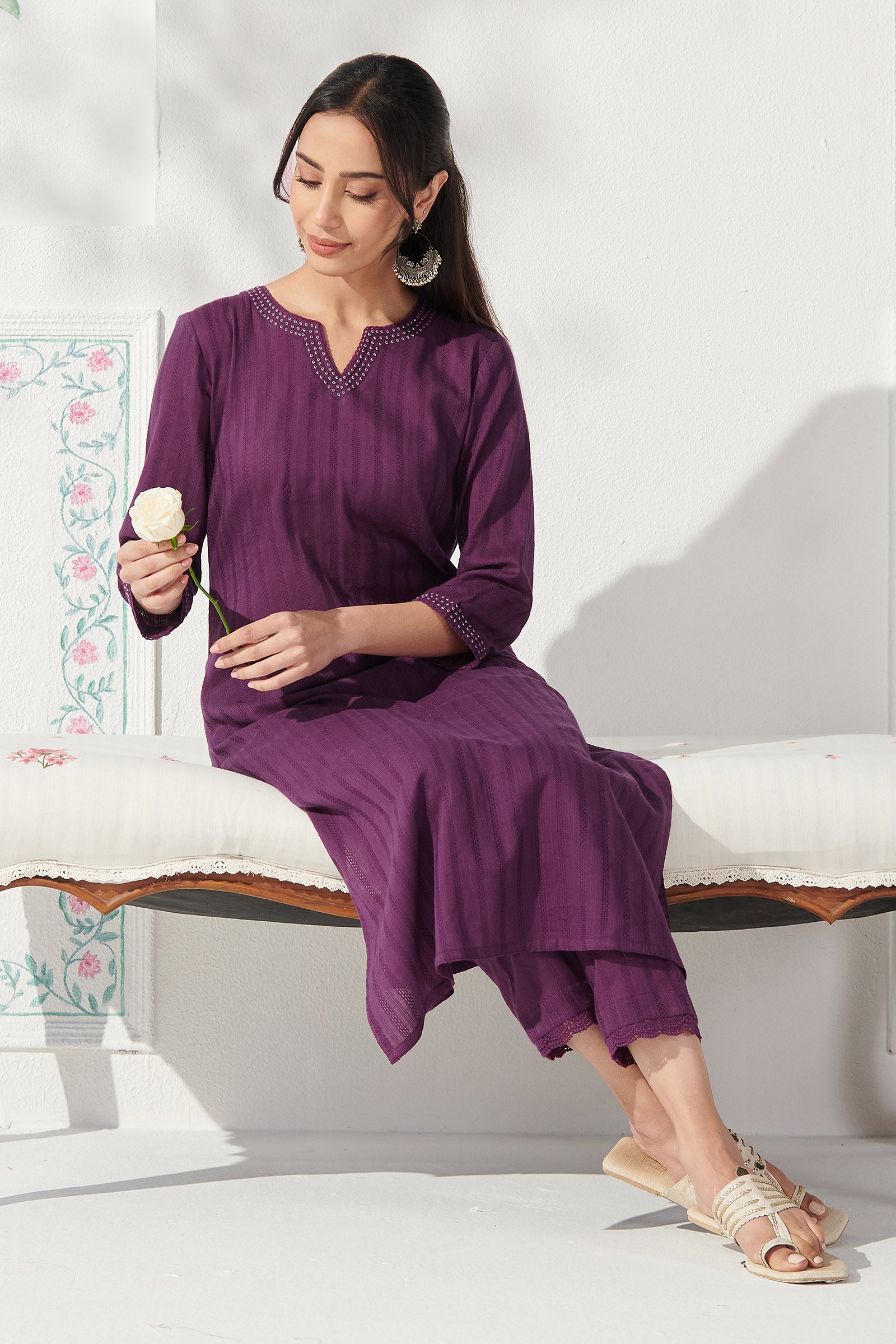 Roza Mirza Purple Narrow Pants