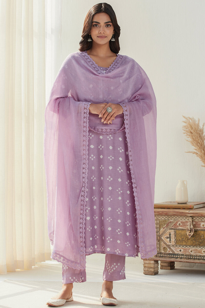 Gauhar Afroza Purple Bandhej Narrow Pants