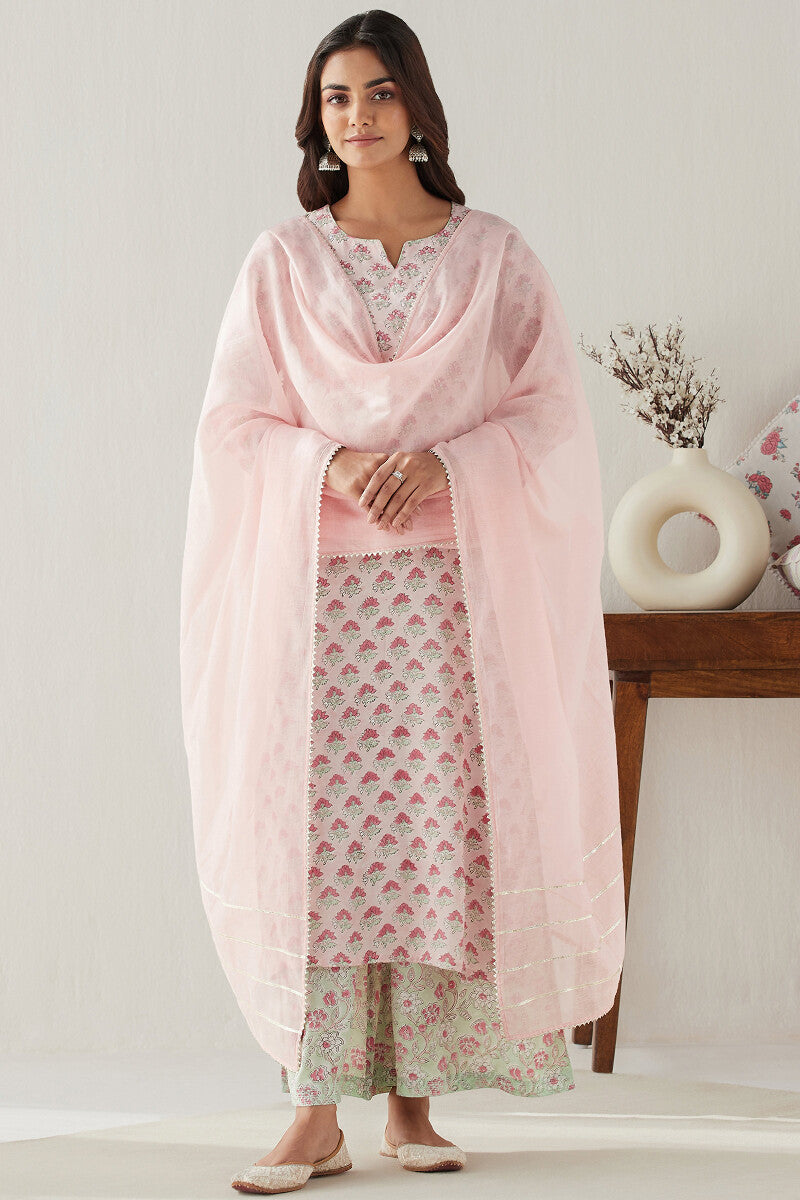 Gauhar Farhat Pink Cotton Silk Dupatta