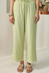 Gulshan Bagh Kiara Green Rayon Slub Culottes