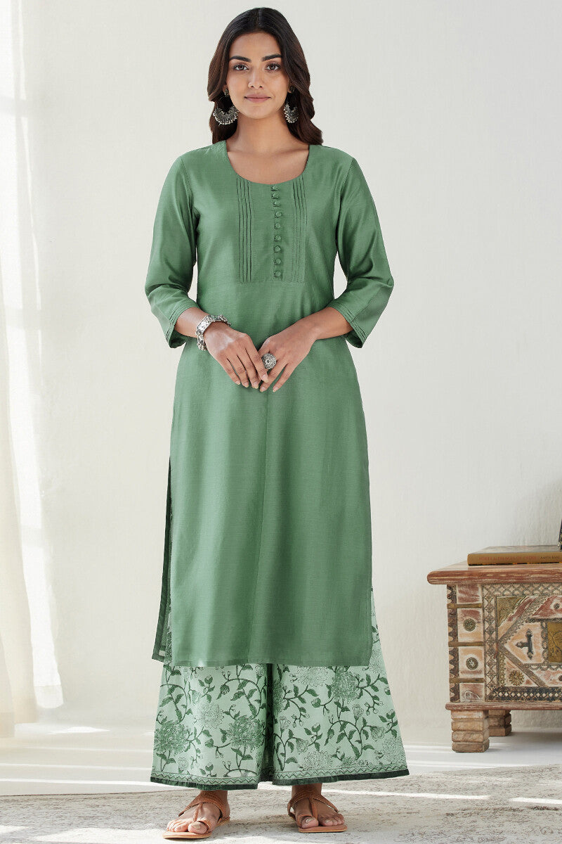 Gauhar Maira Green Sanganeri Chanderi Palazzo