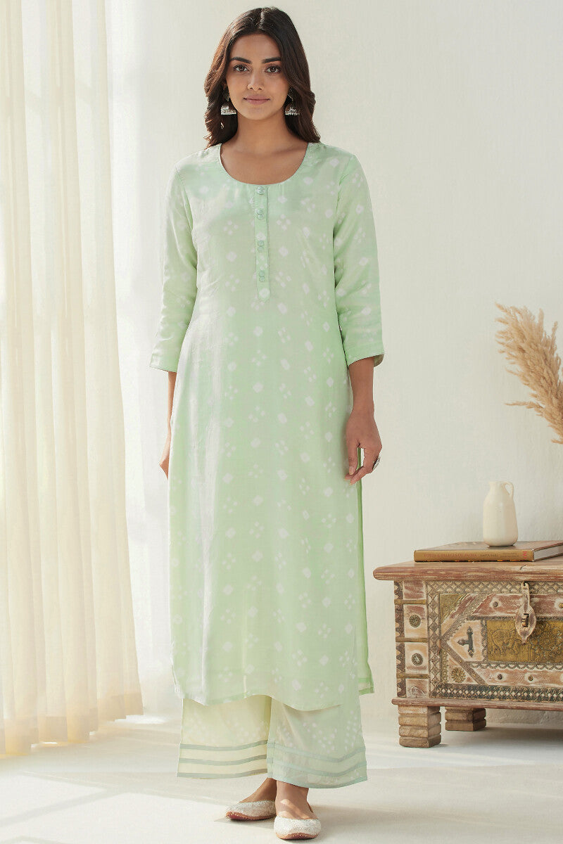 Gauhar Afroza Light Green Bandhej Kurta