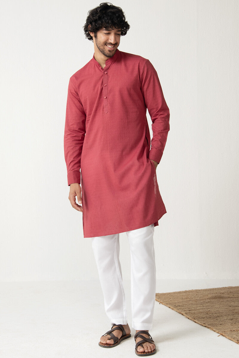 Zaid Vivaan Red Ram Buta Kurta