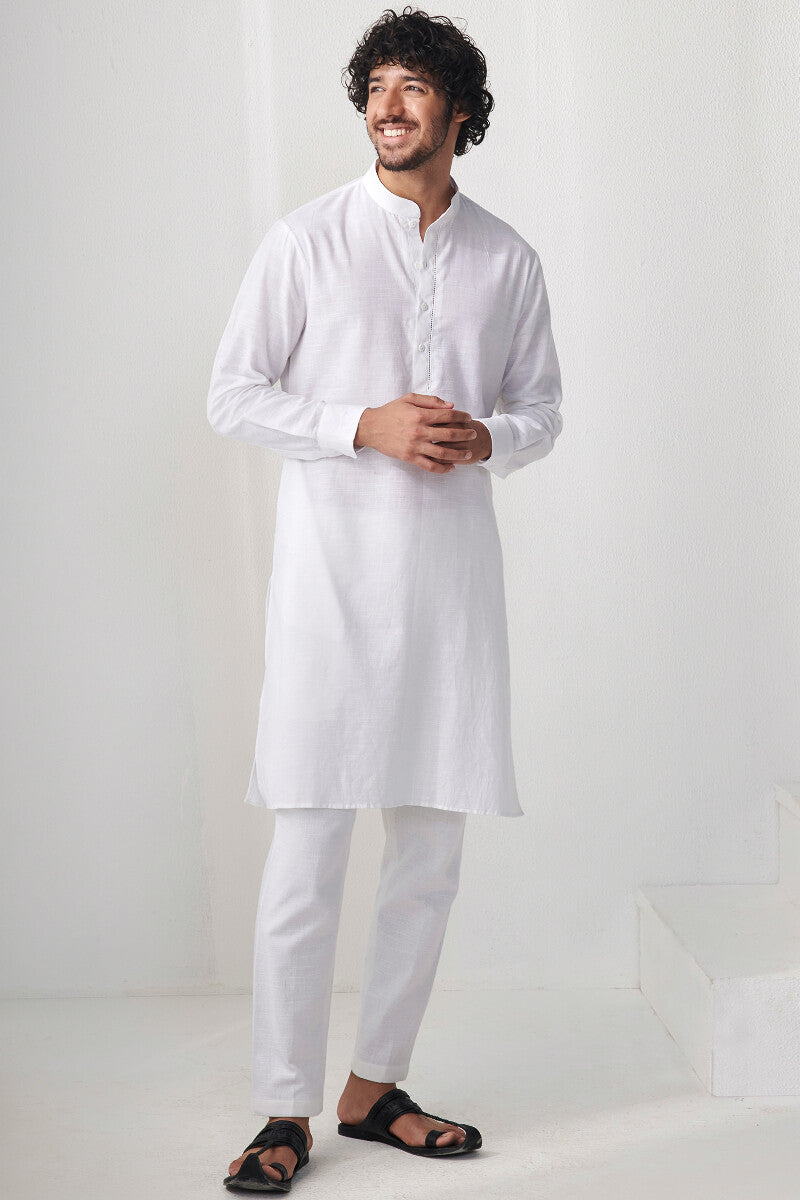 Zaid White Handloom Kurta