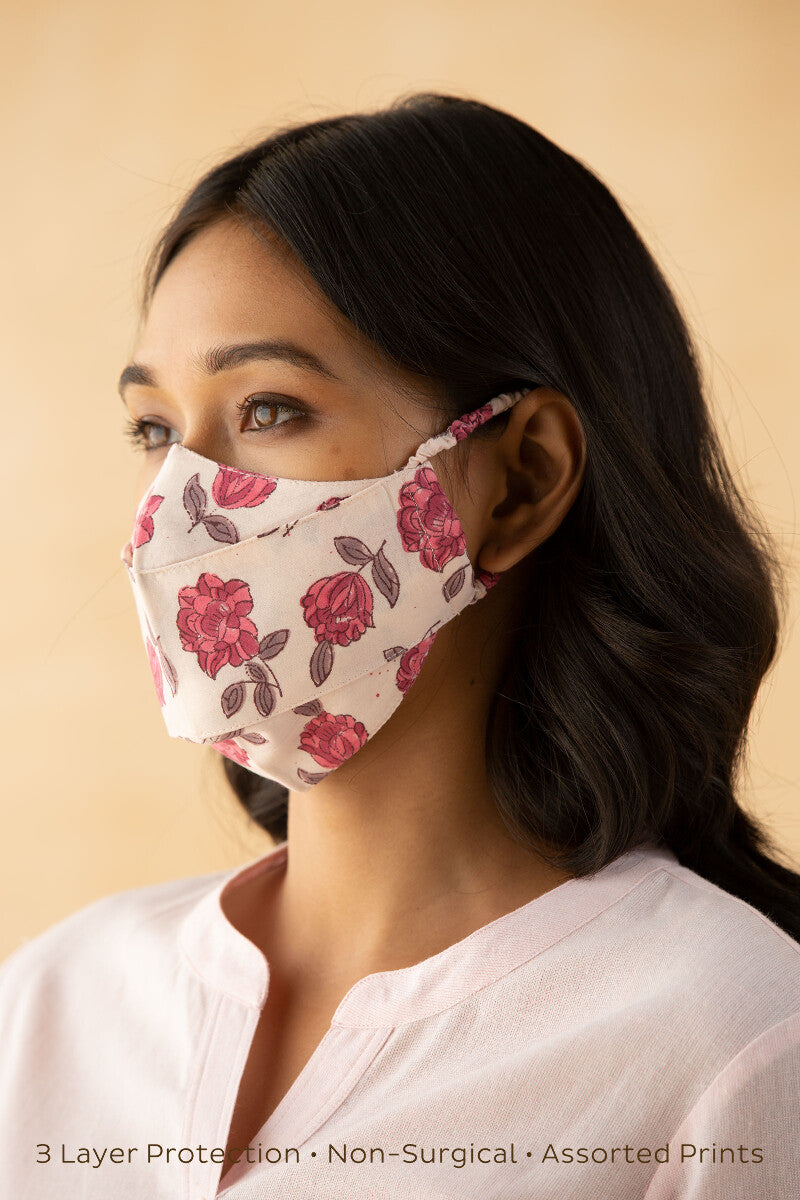 Pack of 5: Block-Printed Face Masks