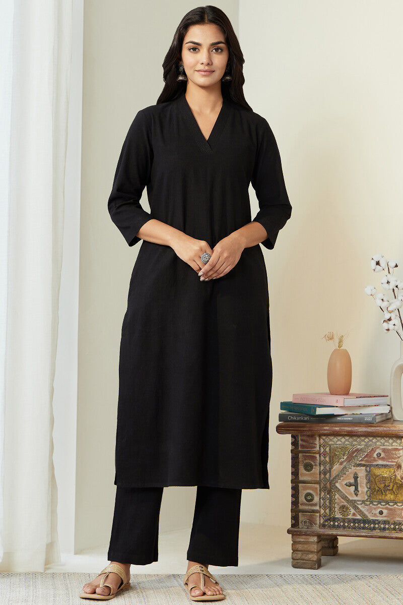 Roza Seher Black Kurta