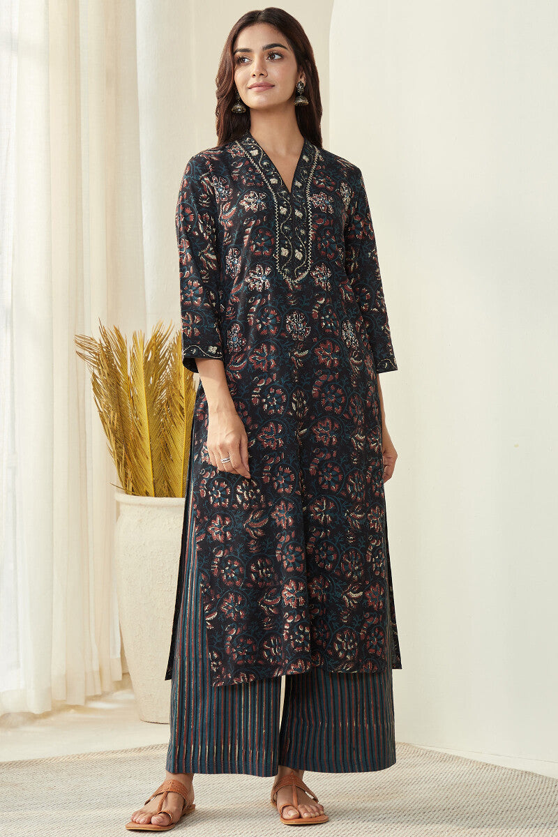 Sehra Zafia Bagru Kurta