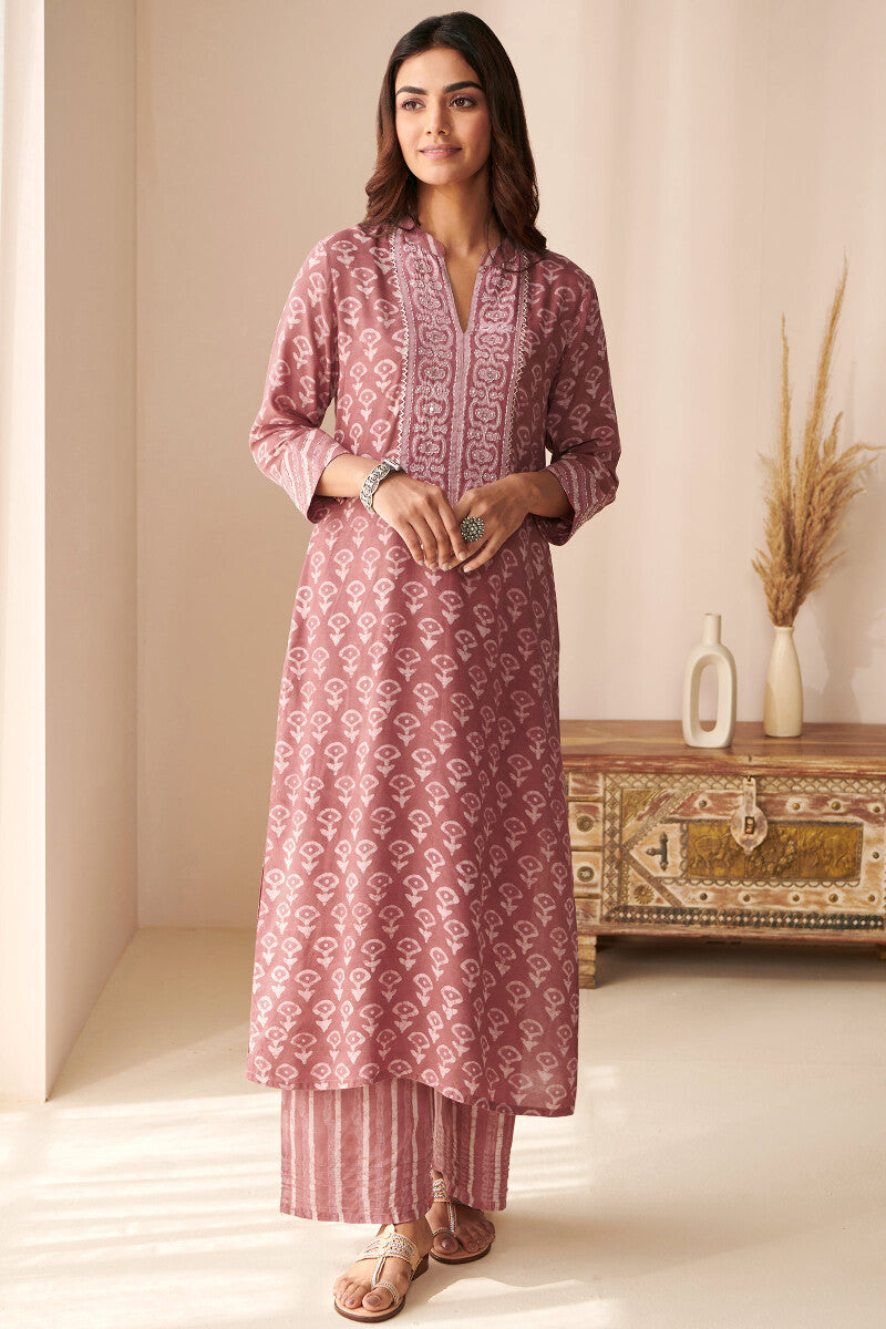 Sehra Zarah Pink Dabu Kurta