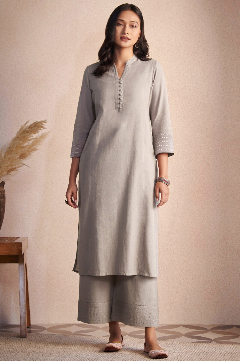 Nasrine Rehmat Beige Handloom Kurta