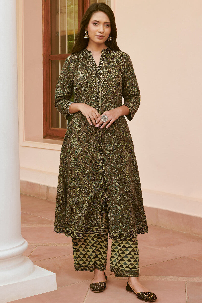 Mahroush Jia Ajrak Kurta