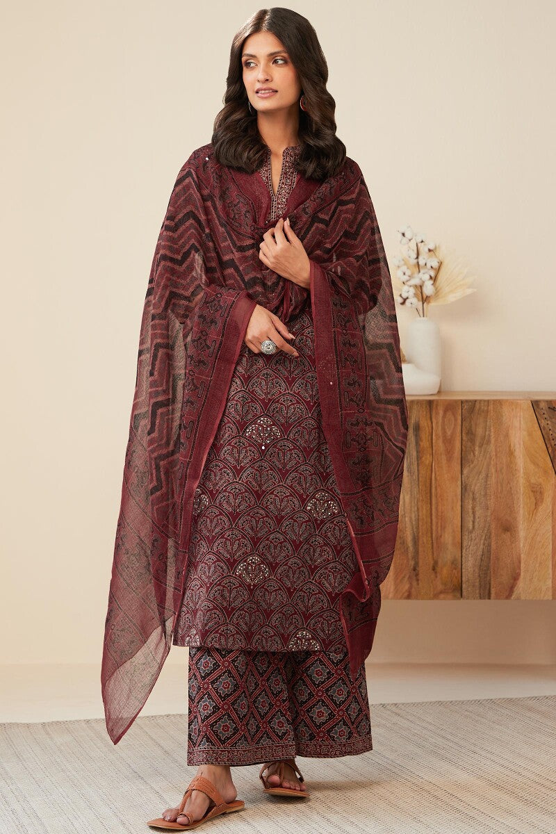 Sehra Samira Ajrak Kota Dupatta