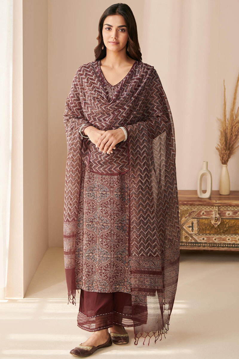 Zubeida Sareen Ajrak Kota Dupatta