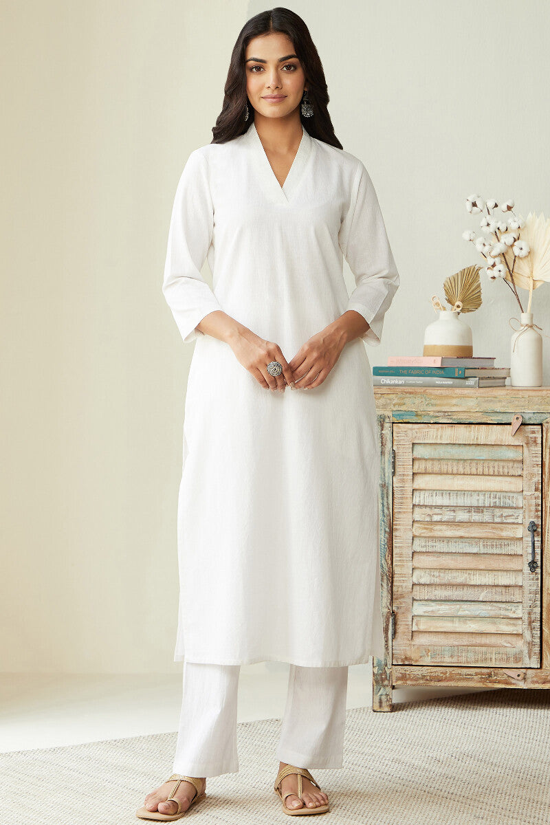 Roza Nahid White Handloom Kurta