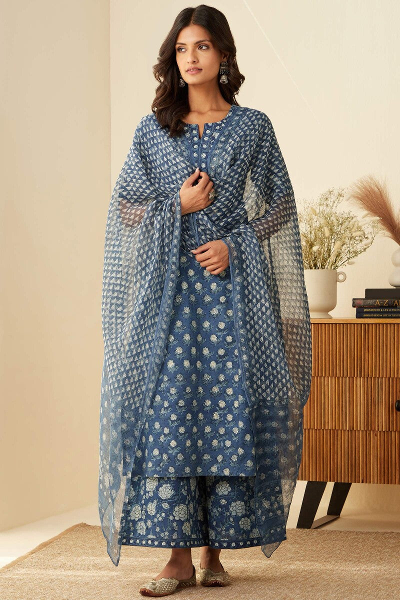 Sehra Zoya Indigo Dupatta
