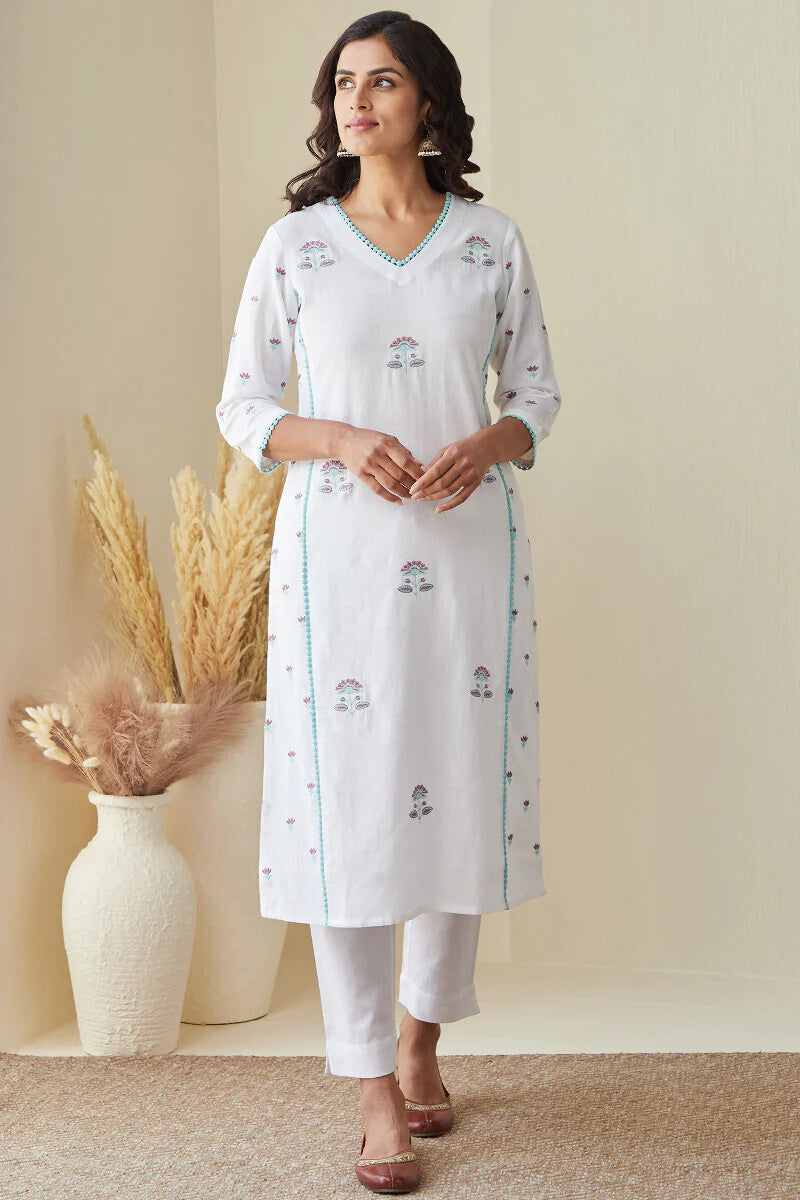 Nazm Sahira White Kurta