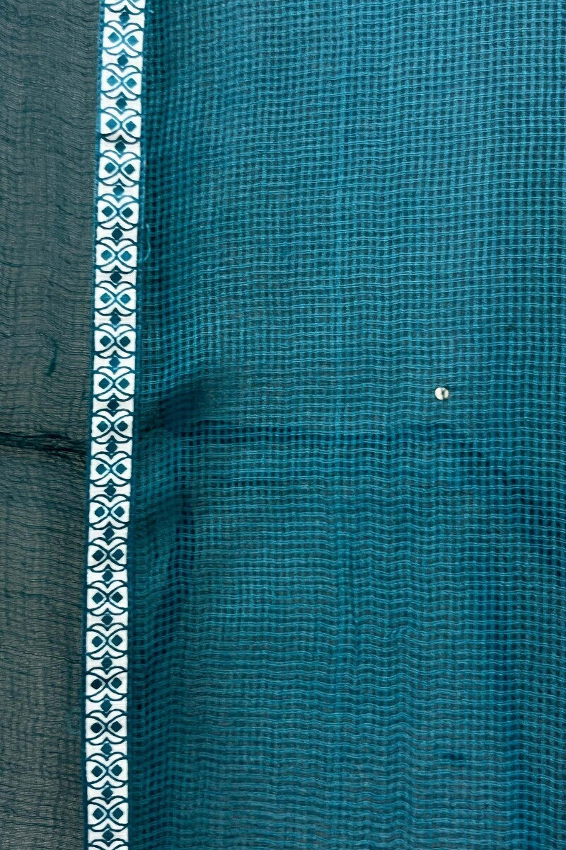 Blue Handcrafted Plain Dupatta