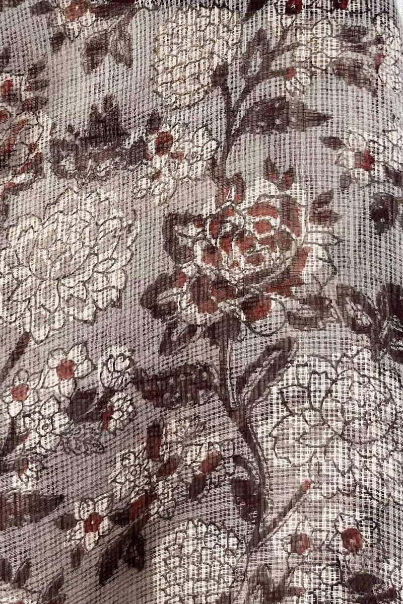 Grey Bagru Dupatta