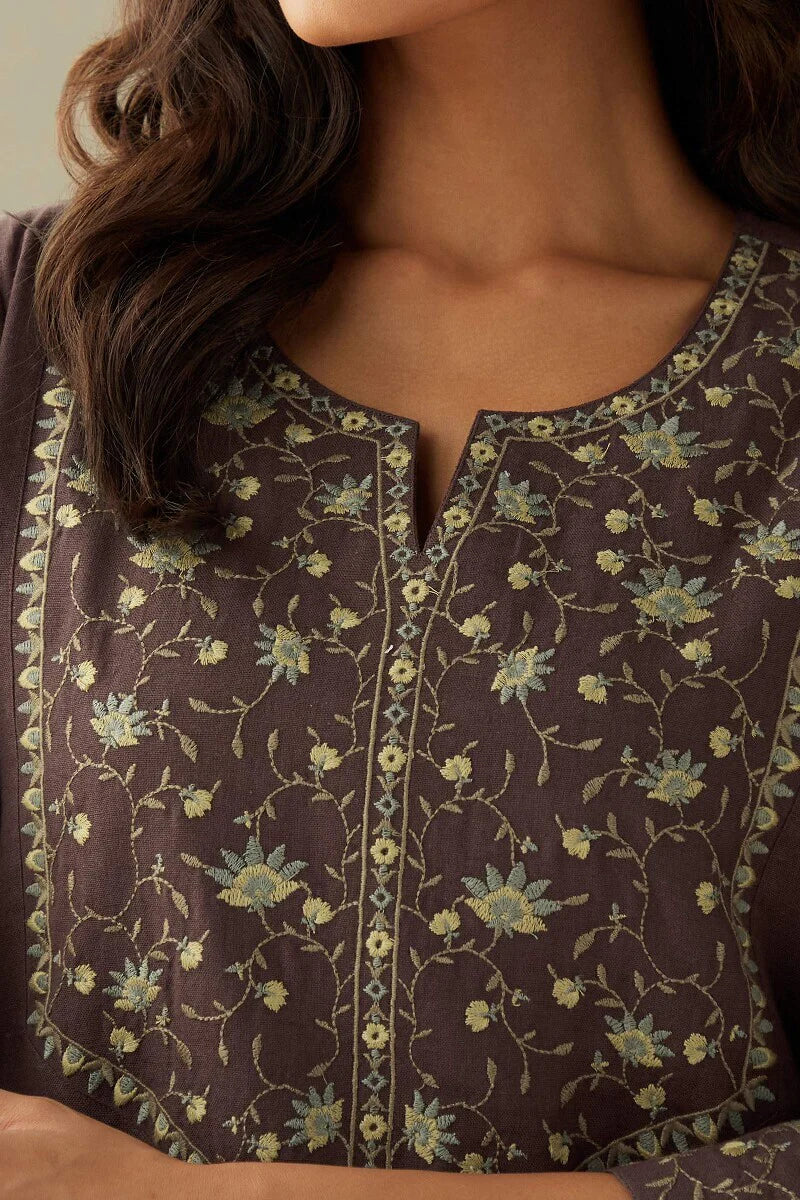 Roza Mahtab Brown Kurta
