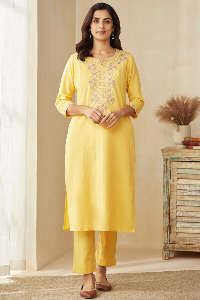 Roza Zoya Yellow Kurta