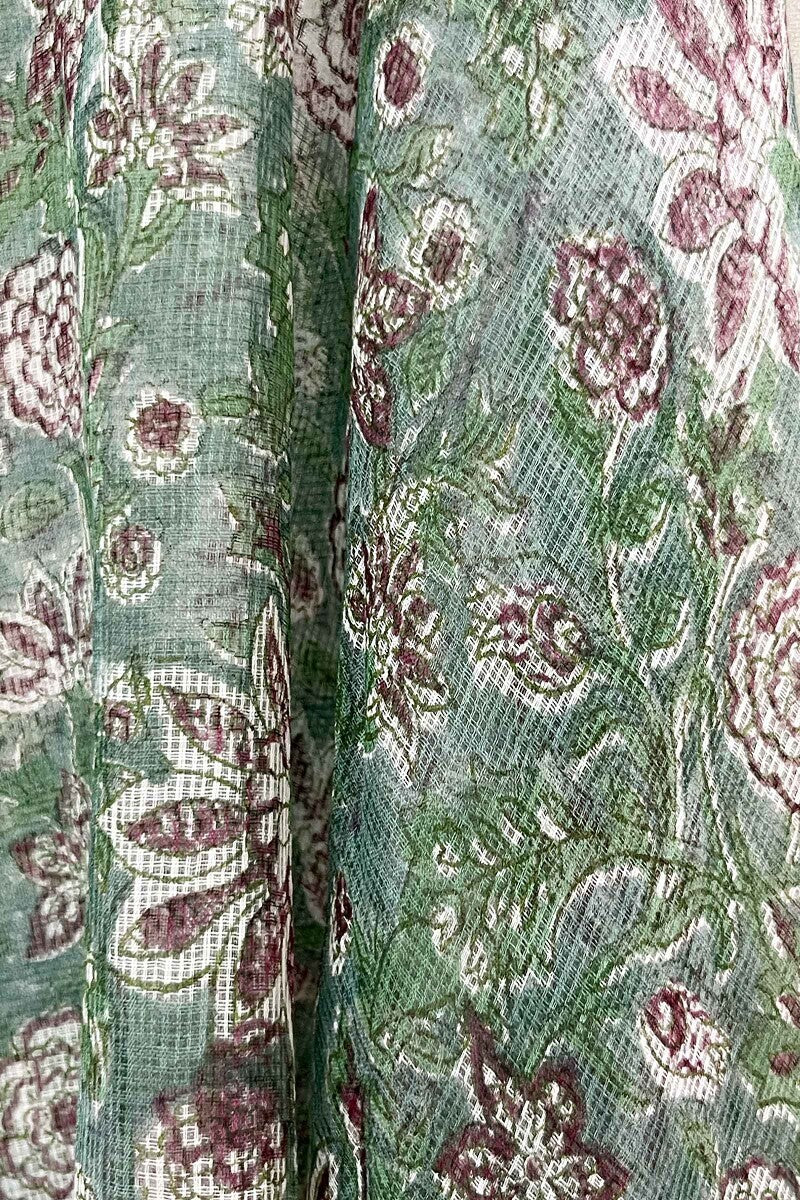Green Hand Block-Printed Dupatta