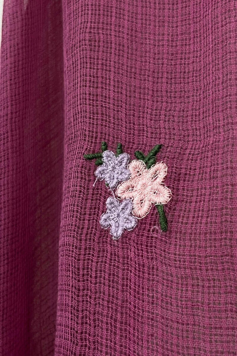 Pink Embroidered Kota Dupatta