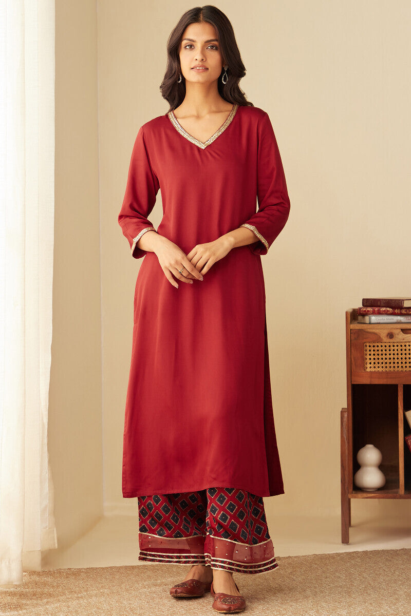 Mehrunissa Farah Red Kurta