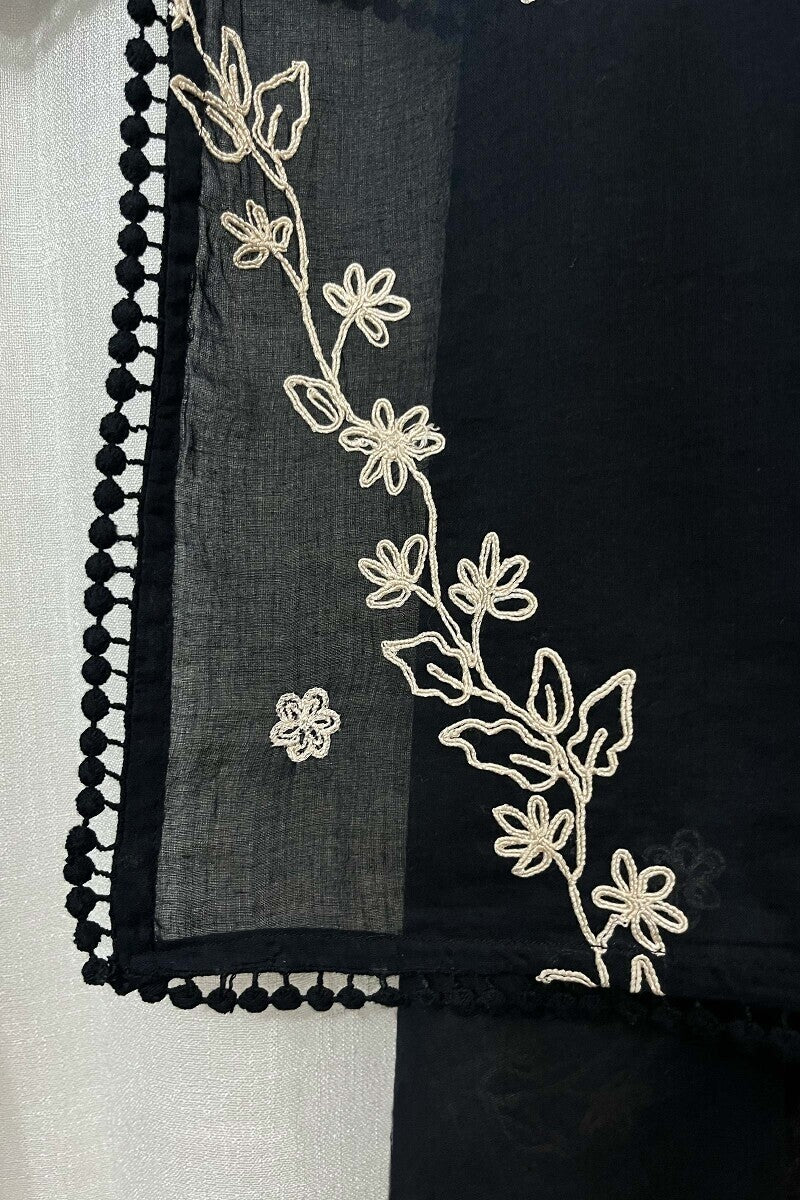 Black Embroidered Dupatta