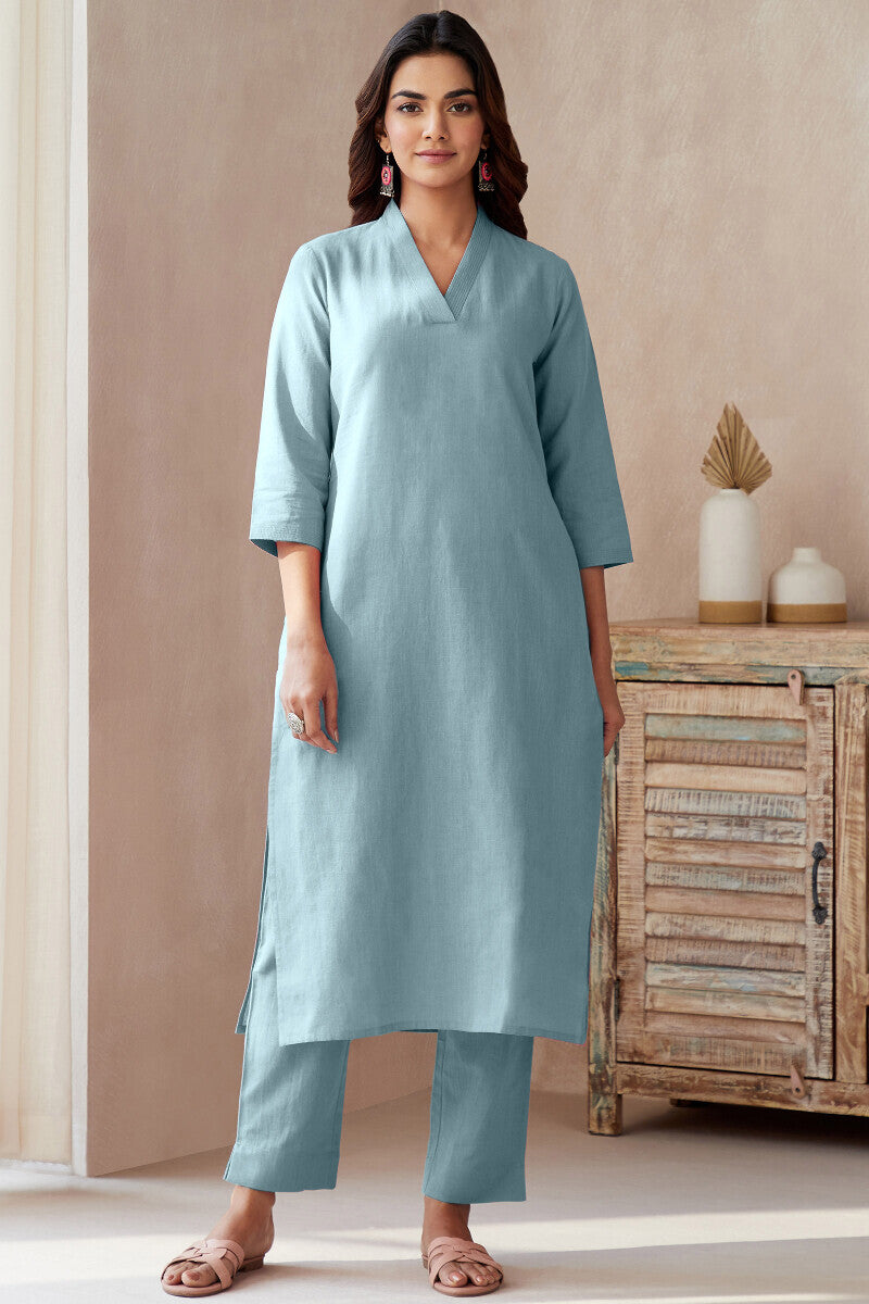 Roza Seher Sky Blue Narrow Pants