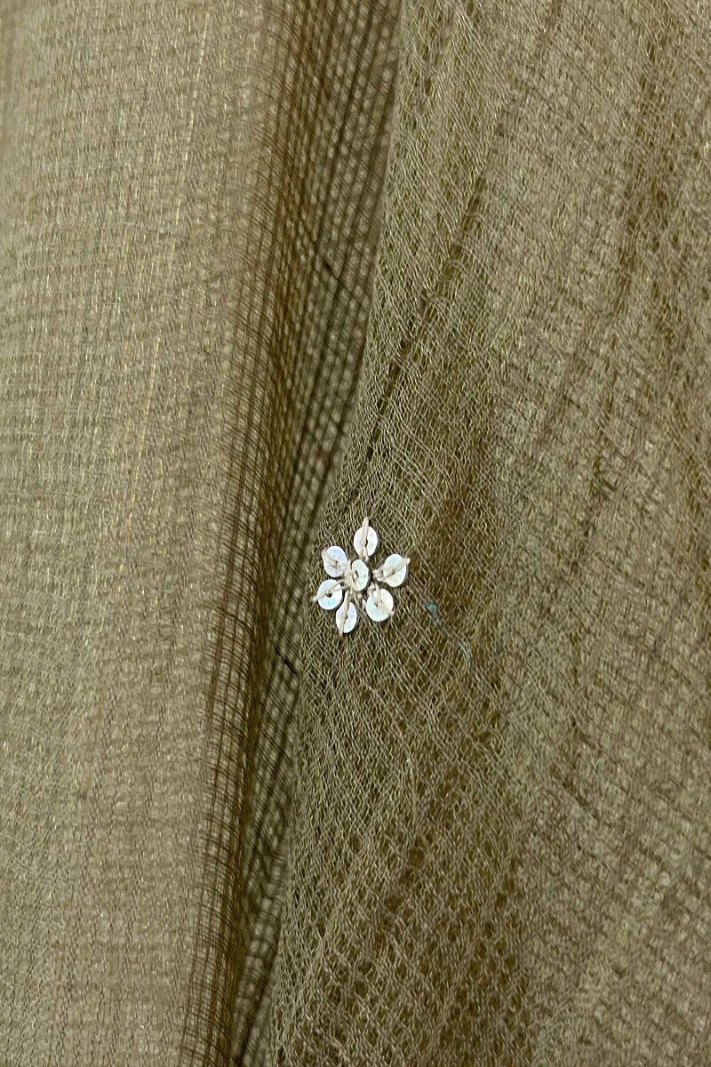 Olive Green Embroidered Dupatta