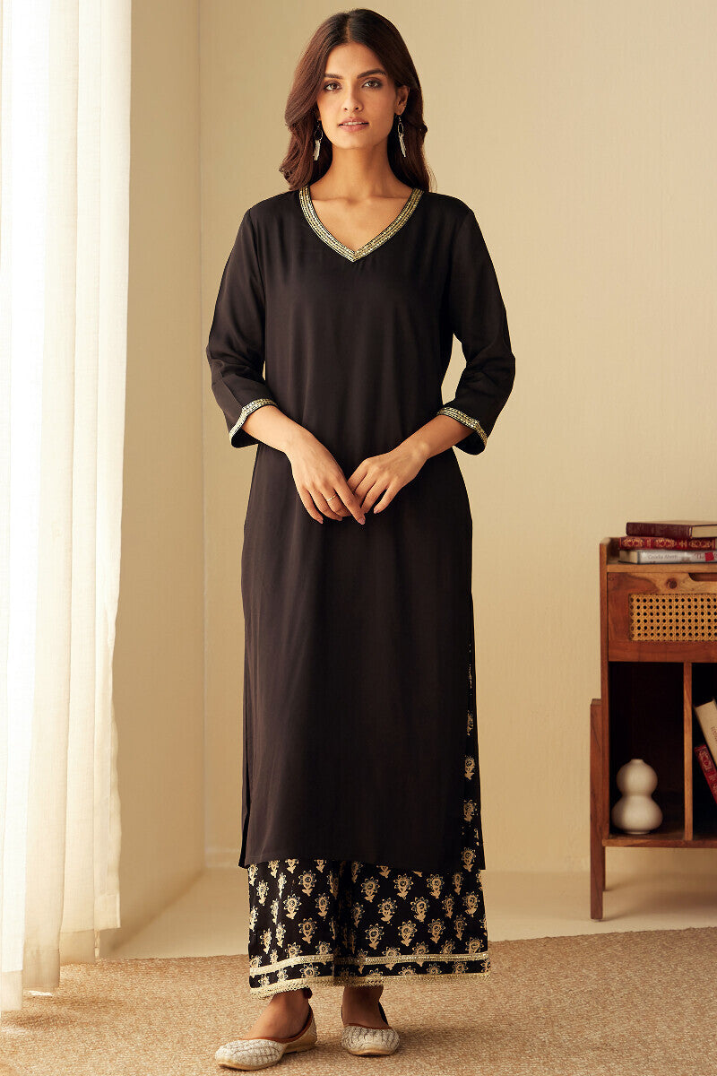 Mehrunissa Seher Black Modal Kurta