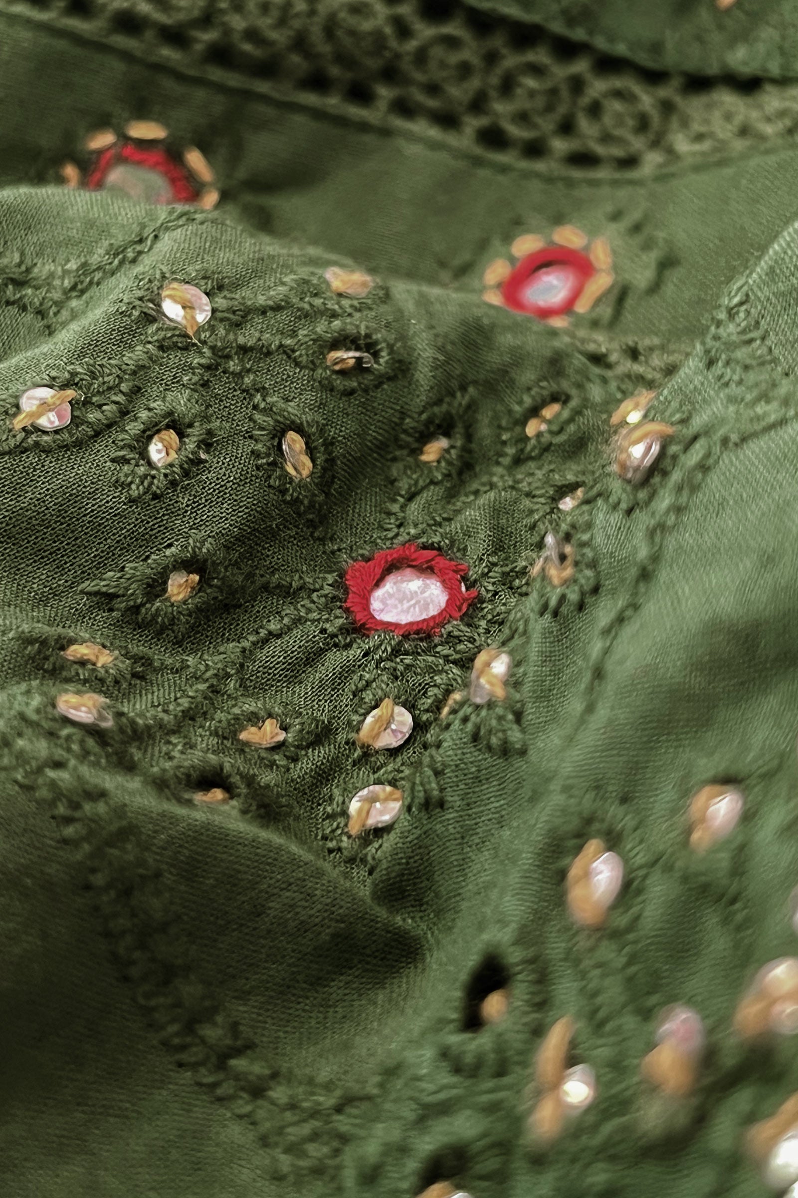Roza Zunaira Forest Green Kurta