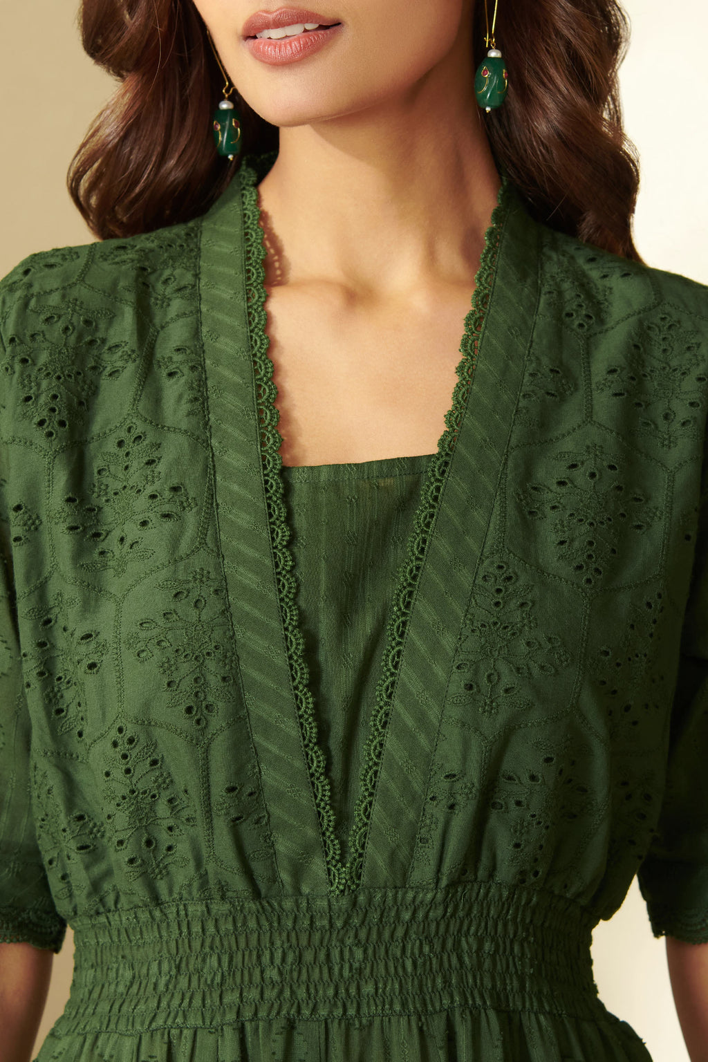 Roza Aaliya Forest Green Dress