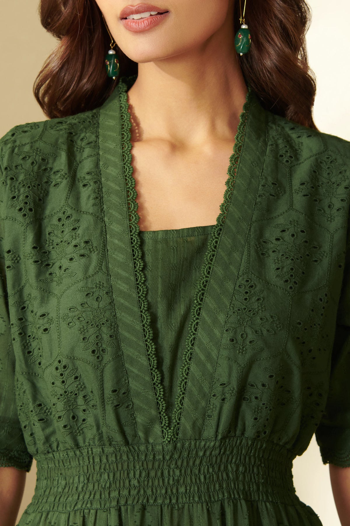 Roza Aaliya Forest Green Dress