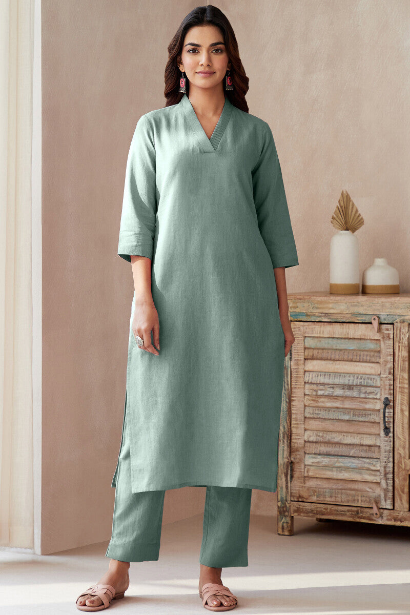 Roza Seher Steel Blue Kurta