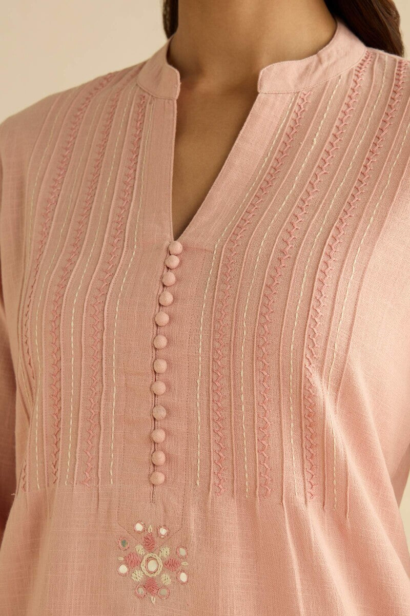 Surplus: Kashida Kiara Pink Kurta