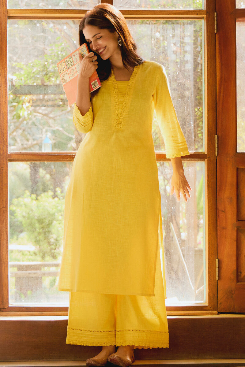 Roza Sehreen Yellow Kurta